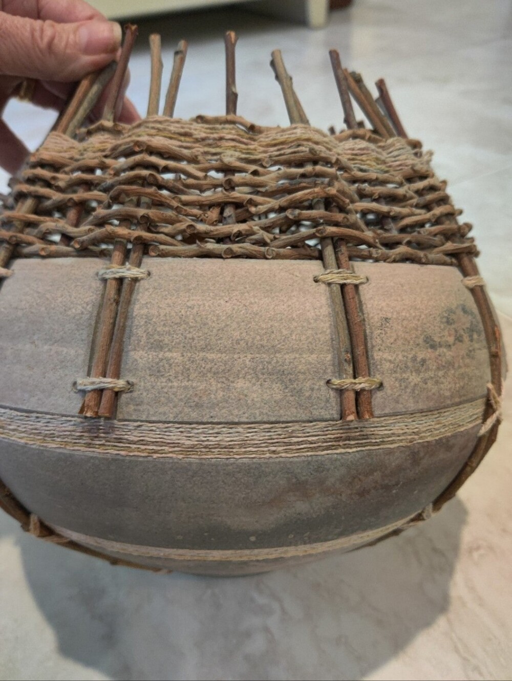 Woven Twig & Ceramic Bowl By M&C Adcock - Picture 5 of 9